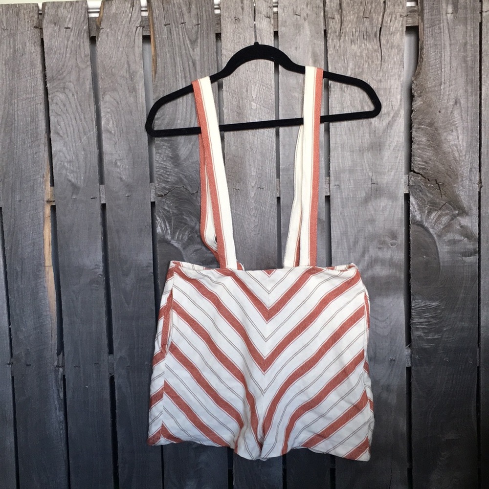 Striped Overall Shorts